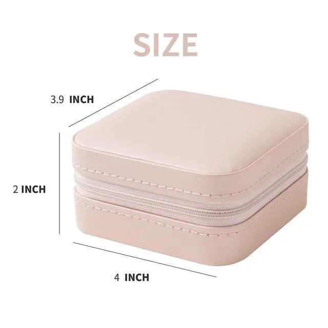 Alt view image 2 of 6 - Travel jewelry case Travel jewelry box Travel Jewelry Organizer Small box Gift for Girls Women with Mirror(Pink)