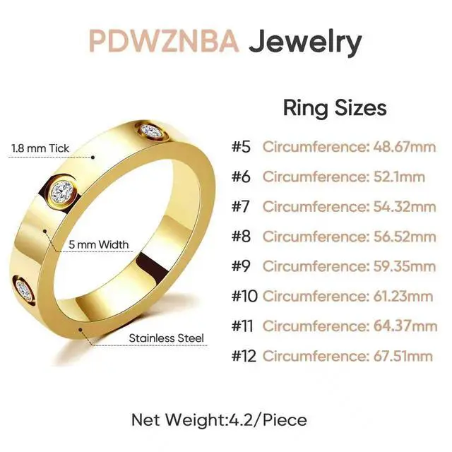 Alt view image 6 of 6 - Love Friendship Ring 18K Gold-Plated Stainless Steel Promise Ring Wedding Band Jewelry Birthday Gifts for Women