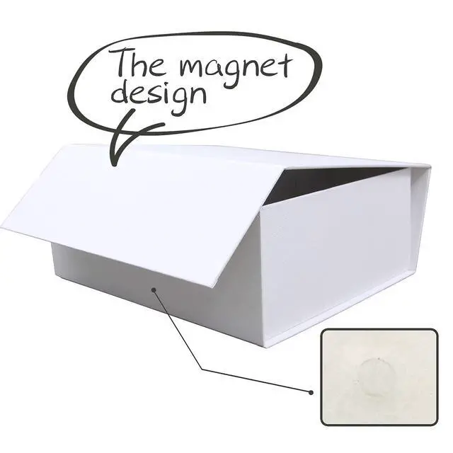 Alt view image 7 of 7 - White Gift Box with Lids,9.7x7.2x3.3 Inch Gift Boxes for Presents,Magnetic Closure boxes for Wedding,Birthday,Graduation Packaging