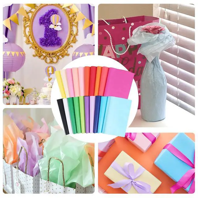 Alt view image 7 of 7 - 200 Sheets Tissue Paper, 20 Colors 14" X 20" Tissue Papers for Gift Bags Birthday Party Flower Decoration, Colored Tissue Paper Bulk for Packaging