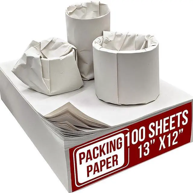 Main image of 13 * 12 inch 100 Small Sheets White Packing Paper Sheets for Moving Supplies, Protecting Fragile China and Glasses,Small Wrapping Paper for Shipping and Moving Box Filler.