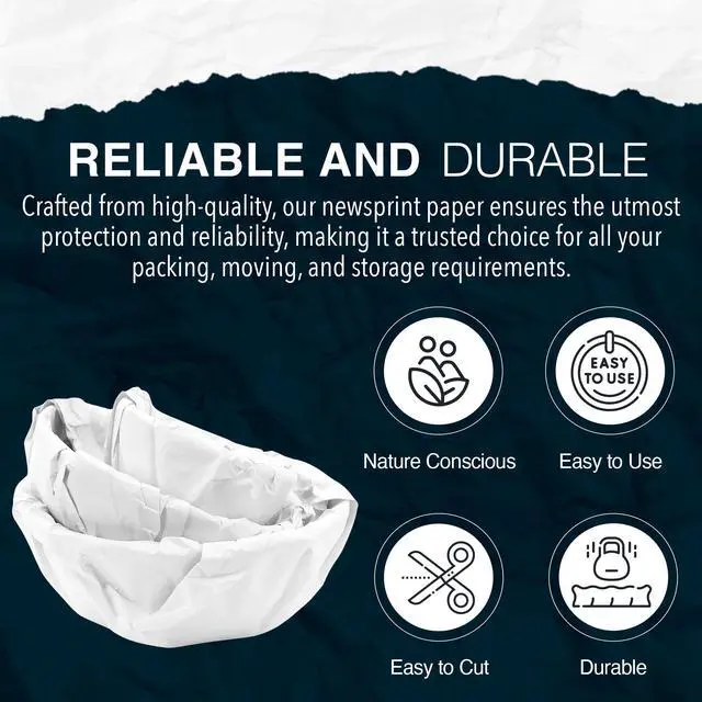 Alt view image 7 of 7 - 13 * 12 inch 100 Small Sheets White Packing Paper Sheets for Moving Supplies, Protecting Fragile China and Glasses,Small Wrapping Paper for Shipping and Moving Box Filler.