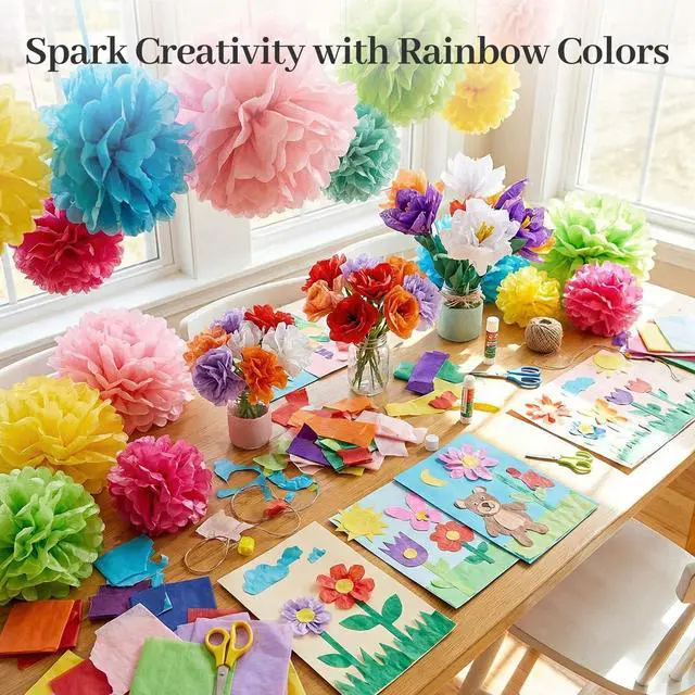 Alt view image 3 of 7 - 150 Sheets Tissue Paper, 14x20 Inch Tissue Paper for Gift Bags 30 Colors Gift Wrap Supplies Bulk for Crafts Party Decorations Art Projects