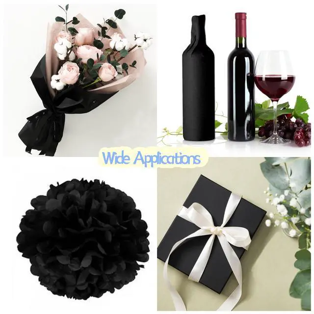 Alt view image 4 of 7 - Black Tissue Paper - 30 Sheets, 14 x 20 Inch, Gift Wrapping, DIY Crafts, Wedding, Birthday, Christmas