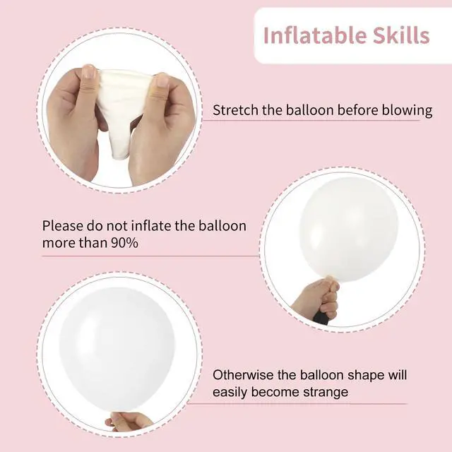 Alt view image 3 of 7 - White Balloons 129pcs Different Sizes 18 12 10 5 Inch for Garland Arch, Latex Balloon for Engagement Wedding Anniversary Birthday Party Baby Shower Decoration