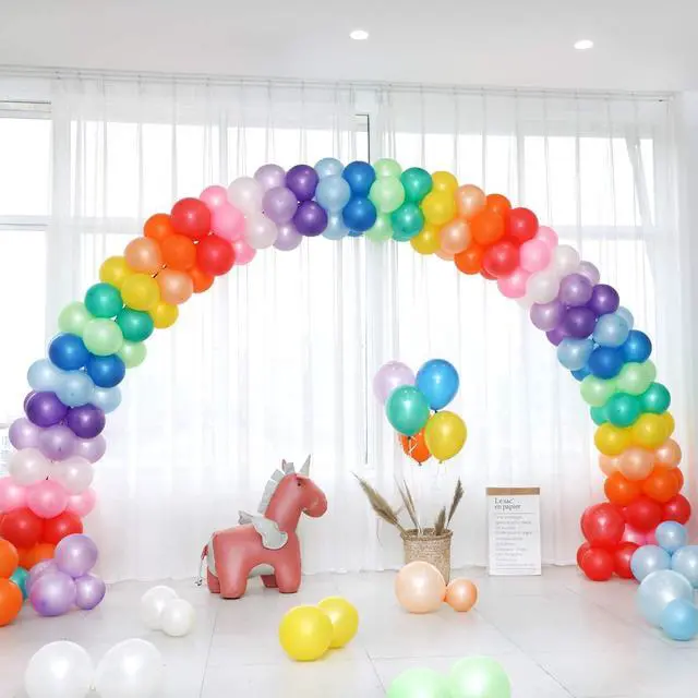 Alt view image 6 of 7 - Rainbow Balloons, 120pcs Party Balloons for Birthday Baby Shower Graduation Anniversary Wedding Party Supplies Garland Arch Decoration,12 Inches, Assorted Color