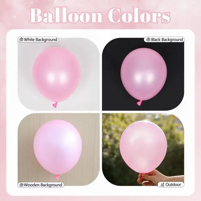 Alt view image 7 of 7 - 60pcs Pink and White Balloons 12inch with Clear Pastel Pearl Pink Balloons for Wedding Bridal Baby Shower Shower Birthday Party Decorations