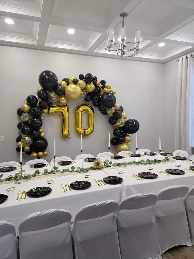 Alt view image 2 of 7 - Gold Number Balloon 40 Inch, 0 Number Balloons, 10 20 30 40 50 Numbers Balloon Birthday Decorations, Gold Party Supplies for Women Men