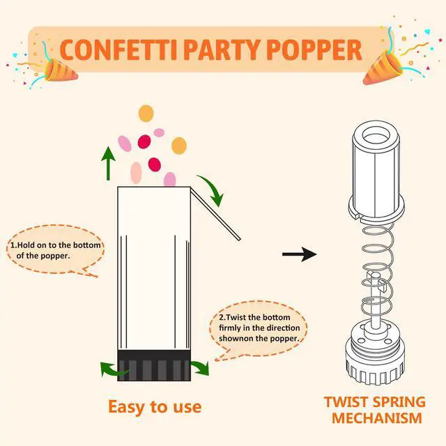 Alt view image 3 of 6 - Confetti Poppers Cannons for Wedding Birthday Graduation Baby Shower Kids Fun Party Supplies Decorations and Favors (Colorful)