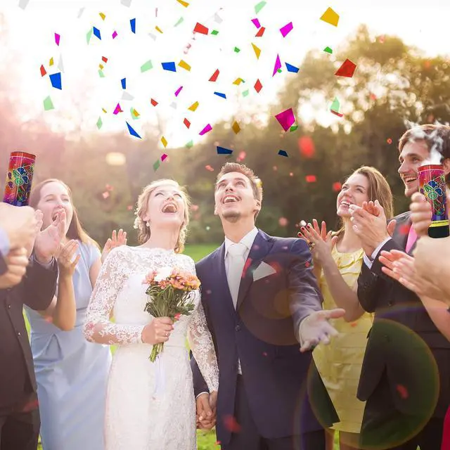 Alt view image 5 of 6 - Confetti Poppers Cannons for Wedding Birthday Graduation Baby Shower Kids Fun Party Supplies Decorations and Favors (Colorful)