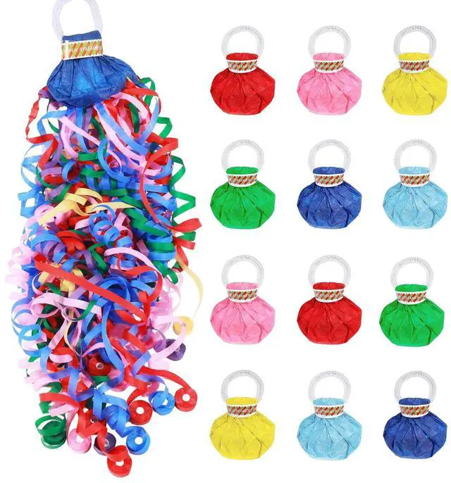 Main image of 12Pack No Mess Streamers,Color Mix Hand Throw Streamers Poppers,No Mess Confetti Poppers for Wedding,Birthday,Party Celebrations,Graduation,Party Favors Shows