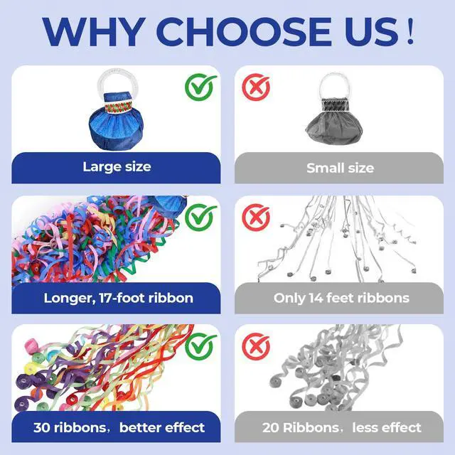 Alt view image 2 of 6 - 12Pack No Mess Streamers,Color Mix Hand Throw Streamers Poppers,No Mess Confetti Poppers for Wedding,Birthday,Party Celebrations,Graduation,Party Favors Shows