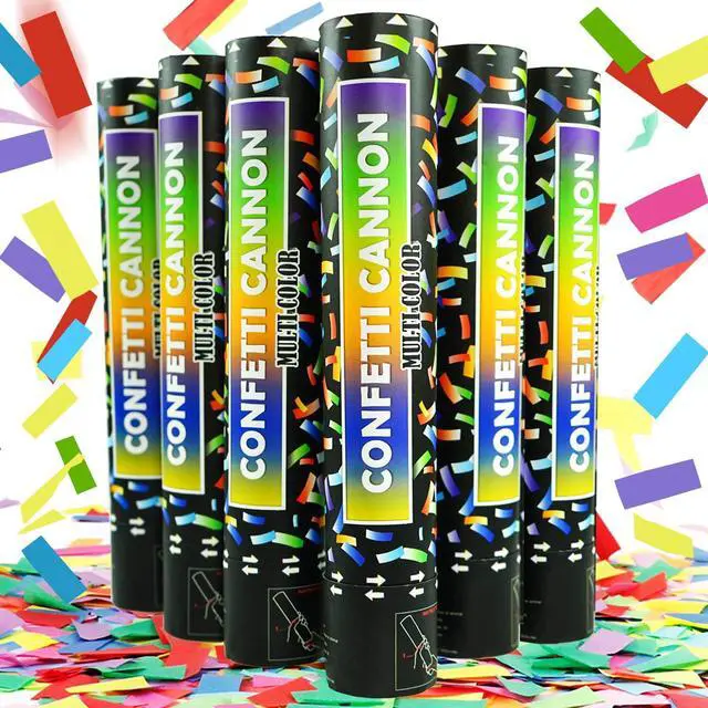 Main image of Biodegradable Confetti Cannon 6 Pack Multicolor Party Popper Shooters,12 Inch Large Confetti Cannon for Wedding Celebration Birthday Celebration Baby Shower Decorations Christmas New Year Graduation