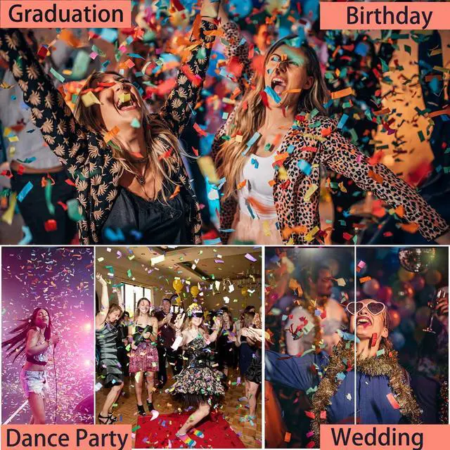 Alt view image 6 of 6 - Biodegradable Confetti Cannon 6 Pack Multicolor Party Popper Shooters,12 Inch Large Confetti Cannon for Wedding Celebration Birthday Celebration Baby Shower Decorations Christmas New Year Graduation
