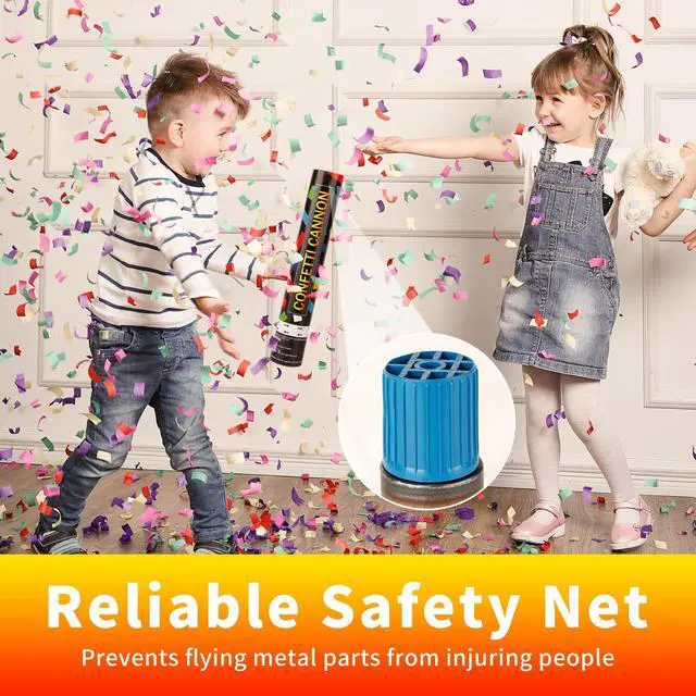 Alt view image 5 of 7 - 6 Pack 12 Inch Confetti Cannon Multicolor Confetti Popper Party Shooter for Wedding Birthday Graduation Celebration, These Pack of 6 Confetti cannon with Biodegradable Paper Launches 16 ft