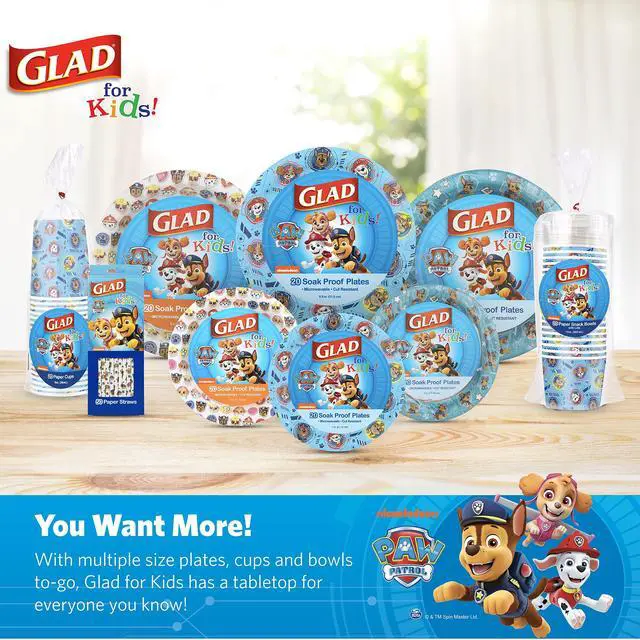 Alt view image 6 of 6 - for Kids Paw Patrol Disposable Paper Plates, Heavy Duty Soak Proof Microwavable Kids Plates for Parties, Birthdays, and Everyday Meals, Core Pups Blue, 7 Inch, 20 Count