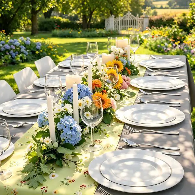 Alt view image 6 of 7 - 60PCS White Plastic Plates - Heavy Duty White Disposable Plates for 4th of July/Birthday Party/Wedding -serve for 30 guests Include 30PCS 10.25" & 30PCS 7.5" Plates for Summer Party
