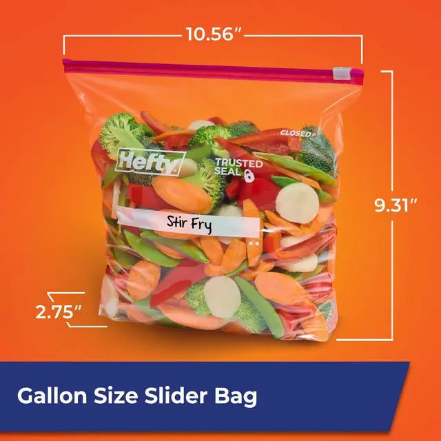 Alt view image 5 of 6 - Slider Gallon Storage Bags, 66 Count, Gallon Size Slider Storage Bags for Storing Food, Bulk Snacks, Travel Toiletries, First Aid Kits, and More, Writable Label, Secure Zip and Click Closure