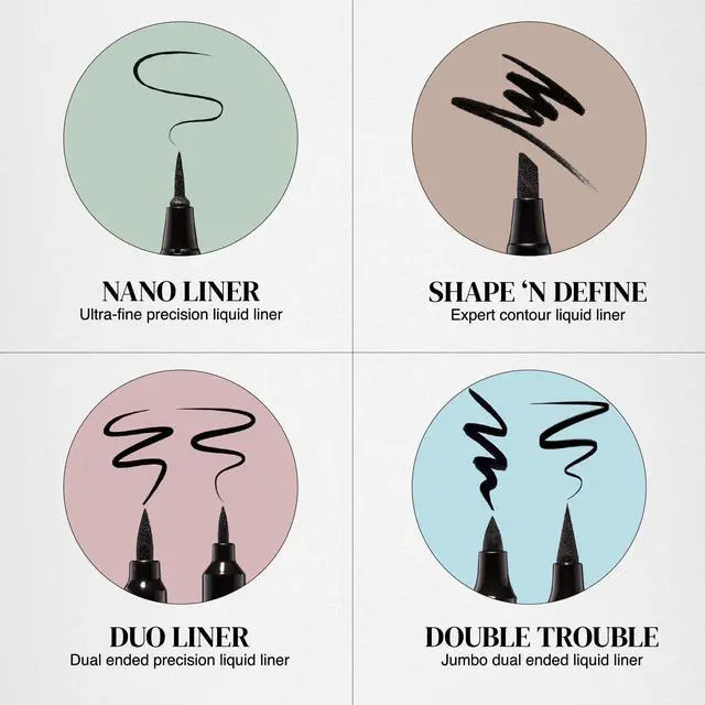 Alt view image 6 of 7 - Double Trouble Liner Super Slim Angled Tip Double Ended Liner