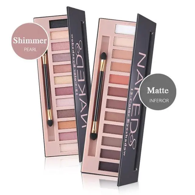 Alt view image 2 of 7 - 2 Pack 12 Colors Makeup Nude Colors Eyeshadow Palette Natural Nude Matte Shimmer Glitter Pigment Eye Shadow Pallete Set Waterproof Smokey Professional Beauty Makeup Kit (2 PCS)
