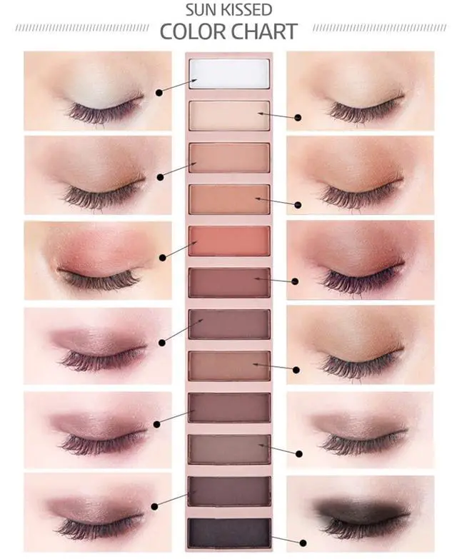 Alt view image 5 of 7 - 2 Pack 12 Colors Makeup Nude Colors Eyeshadow Palette Natural Nude Matte Shimmer Glitter Pigment Eye Shadow Pallete Set Waterproof Smokey Professional Beauty Makeup Kit (2 PCS)