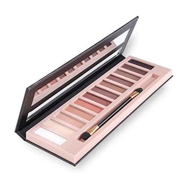 Alt view image 6 of 7 - 2 Pack 12 Colors Makeup Nude Colors Eyeshadow Palette Natural Nude Matte Shimmer Glitter Pigment Eye Shadow Pallete Set Waterproof Smokey Professional Beauty Makeup Kit (2 PCS)