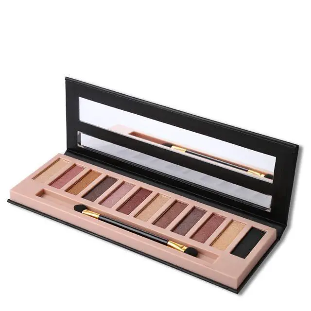 Alt view image 7 of 7 - 2 Pack 12 Colors Makeup Nude Colors Eyeshadow Palette Natural Nude Matte Shimmer Glitter Pigment Eye Shadow Pallete Set Waterproof Smokey Professional Beauty Makeup Kit (2 PCS)