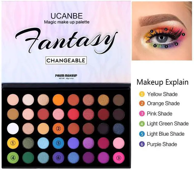 Alt view image 7 of 7 - Highly Pigmented Eye Makeup Palette, Matte Shimmer Metallic Eyeshadow Pallet Long Lasting Blendable Natural Colors Make Up Eye Shadows Cosmetics Gift Kit