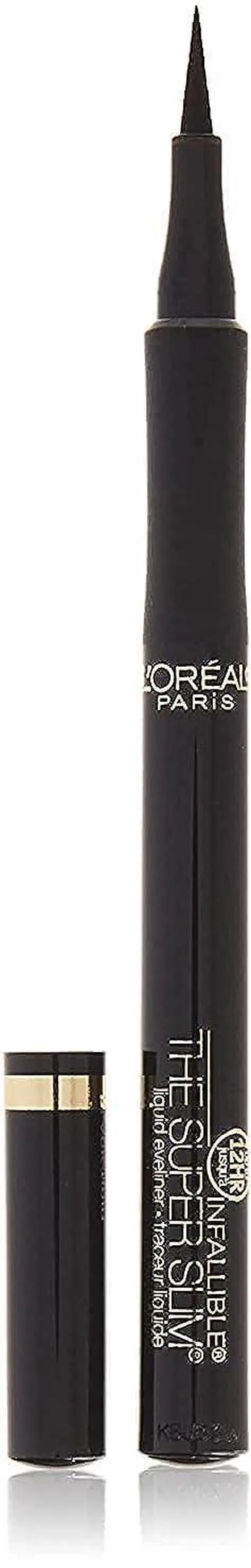 Main image of Makeup Infallible Super Slim Long-Lasting Liquid Eyeliner, Ultra-Fine Felt Tip, Quick Drying Formula, Glides on Smoothly, Black, Pack of 1
