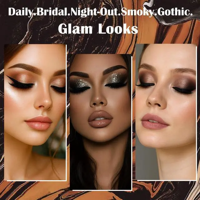 Alt view image 7 of 7 - Matte Eyeshadow Palette Pro 18 Colors Pigmented Shimmer Glitter Eye Shadow Palette, Long Lasting Waterproof Dark Smokey Powder Cosmetics Pallet Halloween Valentine Gift Makeup Kit (01# Seductress)
