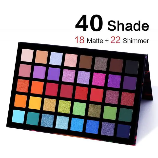 Alt view image 2 of 7 - Spotlight Eyeshadow Palette Professional 40 Color Eye Shadow Matte Shimmer Makeup Pallet Highly Pigmented Colorful Powder Long Lasting Waterproof Eye Shadow
