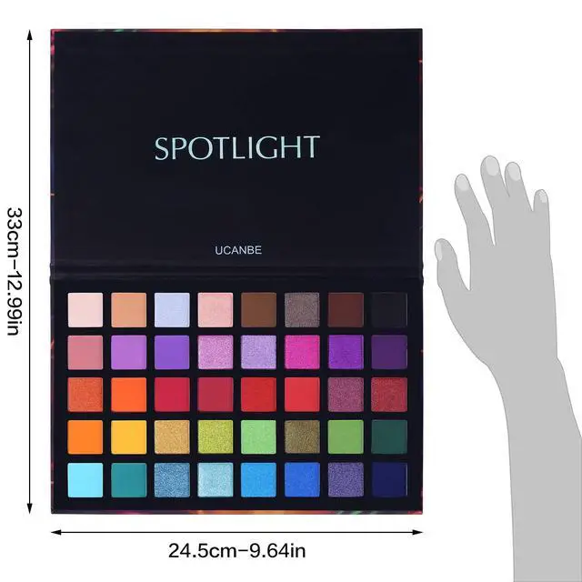 Alt view image 5 of 7 - Spotlight Eyeshadow Palette Professional 40 Color Eye Shadow Matte Shimmer Makeup Pallet Highly Pigmented Colorful Powder Long Lasting Waterproof Eye Shadow