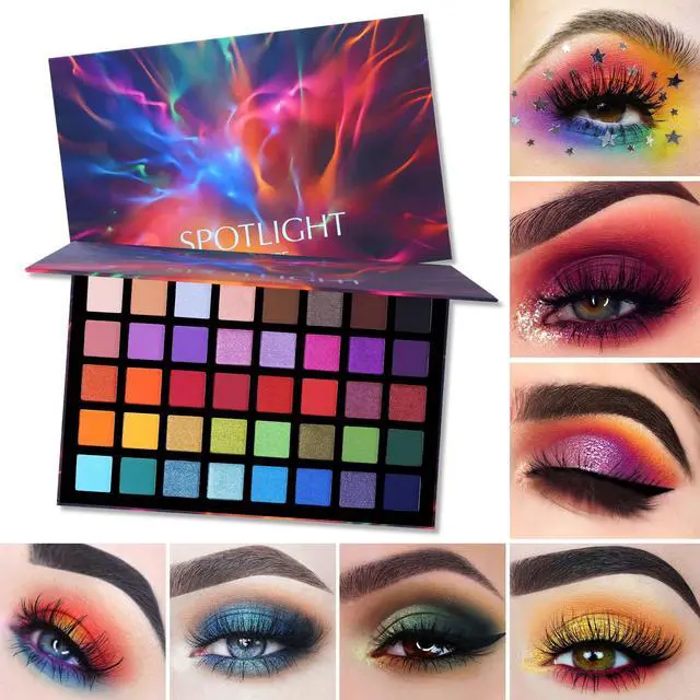 Alt view image 6 of 7 - Spotlight Eyeshadow Palette Professional 40 Color Eye Shadow Matte Shimmer Makeup Pallet Highly Pigmented Colorful Powder Long Lasting Waterproof Eye Shadow