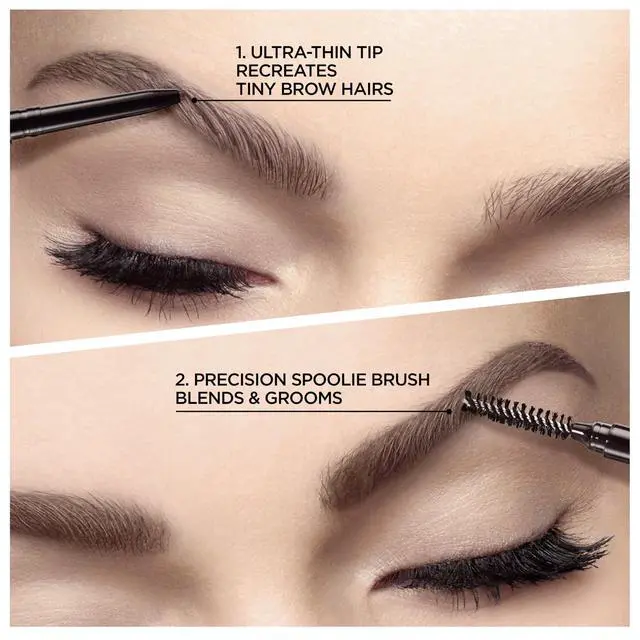 Alt view image 2 of 7 - Makeup Brow Stylist Definer Waterproof Eyebrow Pencil, Ultra-Fine Mechanical Pencil, Draws Tiny Brow Hairs and Fills in Sparse Areas and Gaps, Brunette, 0.003 Ounce (1 Count)