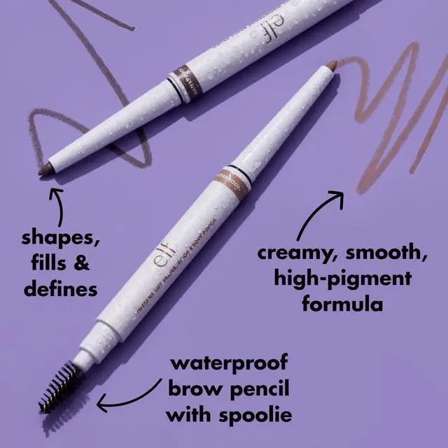 Alt view image 2 of 5 - Instant Lift Waterproof Eyebrow Pencil, Dual-Ended with Precision Tip & Spoolie, Smudge-Resistant Formula for Natural, Long-Lasting Brows, Deep Brown