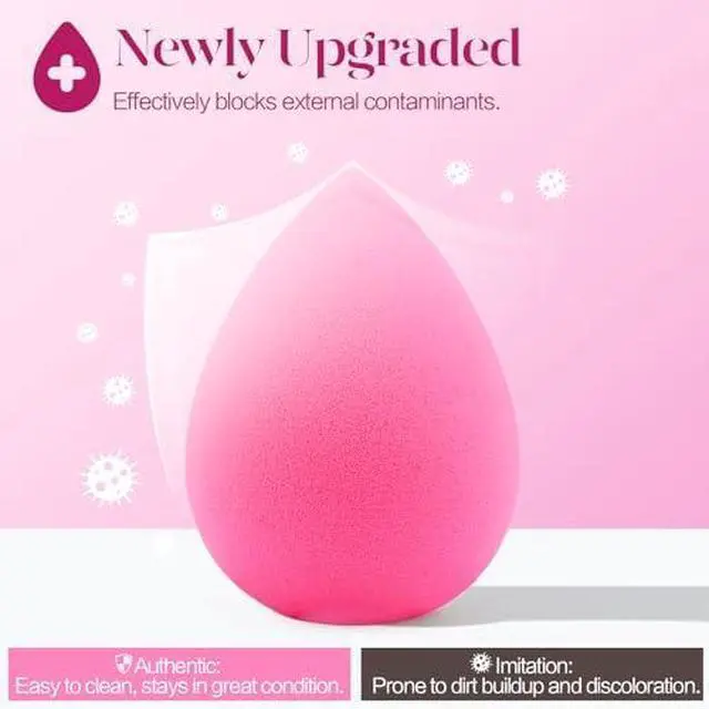 Alt view image 3 of 7 - Super Soft Makeup Sponge Set of 6, Makeup Sponges for Foundation, Liquid, Cream and Powder, Pink Beauty Sponge for Blending, 0 Latex Blender