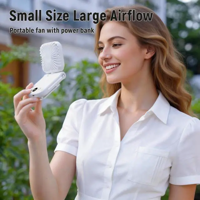 Alt view image 2 of 6 - Mini Portable Handheld Clip On Rechargeable Personal Hand Fan with LED Display, Pocket Battery Operated 100 Speed Adjustable Small Fan for Travel/Outdoor/Concerts/Lash/Makeup/Gift(dark blue)