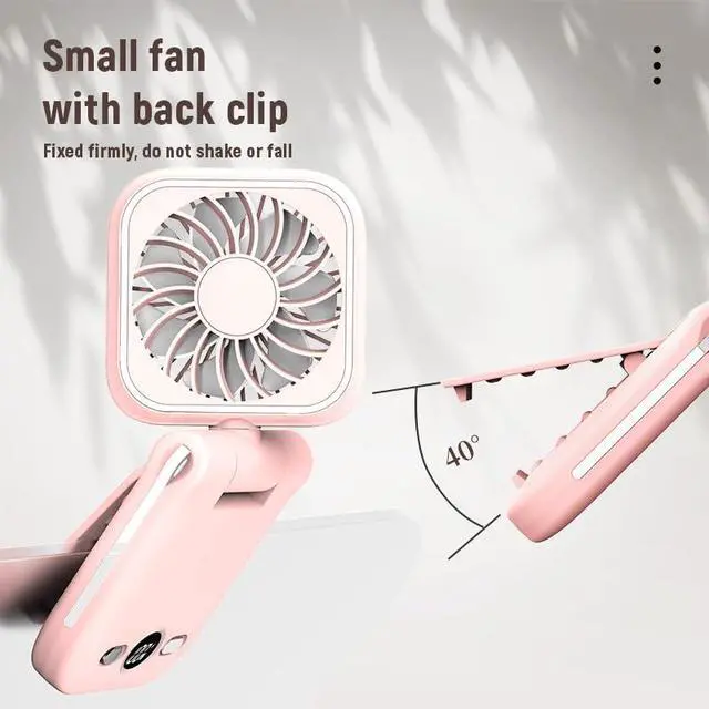 Alt view image 5 of 6 - Mini Portable Handheld Clip On Rechargeable Personal Hand Fan with LED Display, Pocket Battery Operated 100 Speed Adjustable Small Fan for Travel/Outdoor/Concerts/Lash/Makeup/Gift(dark blue)
