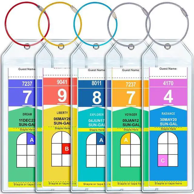 Main image of Cruise Luggage Tag Holder for Royal Caribbean & Celebrity 5 Pack, Cruise Ship Essentials 2026 Waterproof, Cruise Must Haves Durable