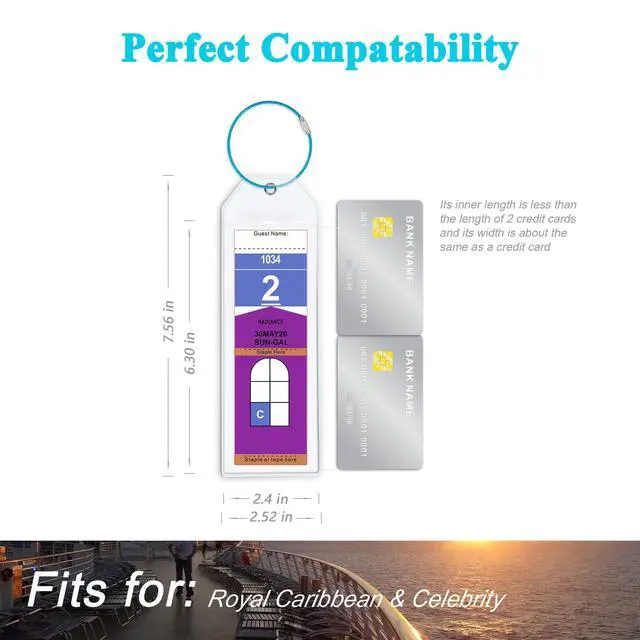 Alt view image 3 of 7 - Cruise Luggage Tag Holder for Royal Caribbean & Celebrity 5 Pack, Cruise Ship Essentials 2026 Waterproof, Cruise Must Haves Durable