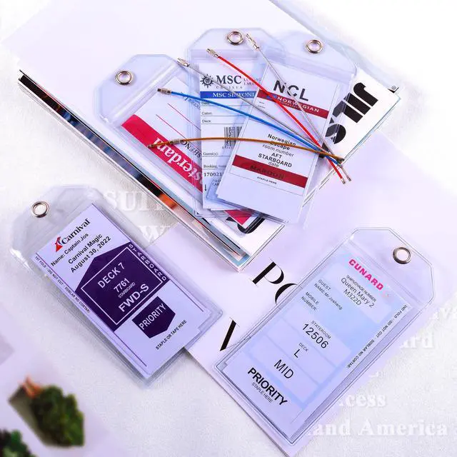 Alt view image 4 of 7 - Cruise Ship Essentials for Carnival, Princess, NCL, MSC by JOLLYANTS, Cruise Luggage Tag Holders, Cruise Must Haves Waterproof & Reusable