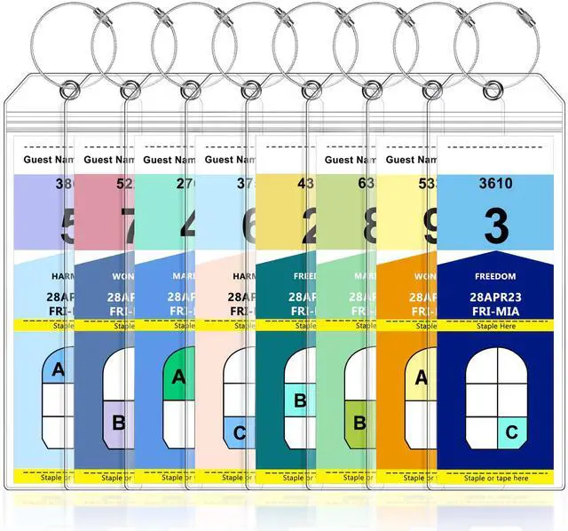 Main image of 8 Pack Luggage Tags Travel Essentials & Cruise Essentials for NCL, Princess, Carnival, Royal Caribbean & Celebrity Cruise Ships by