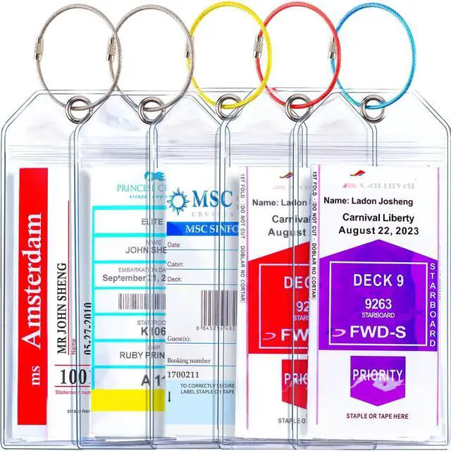 Main image of Cruise Ship Essentials for Carnival, Princess, NCL, MSC by JOLLYANTS, Cruise Luggage Tag Holders, Cruise Must Haves Waterproof & Reusable
