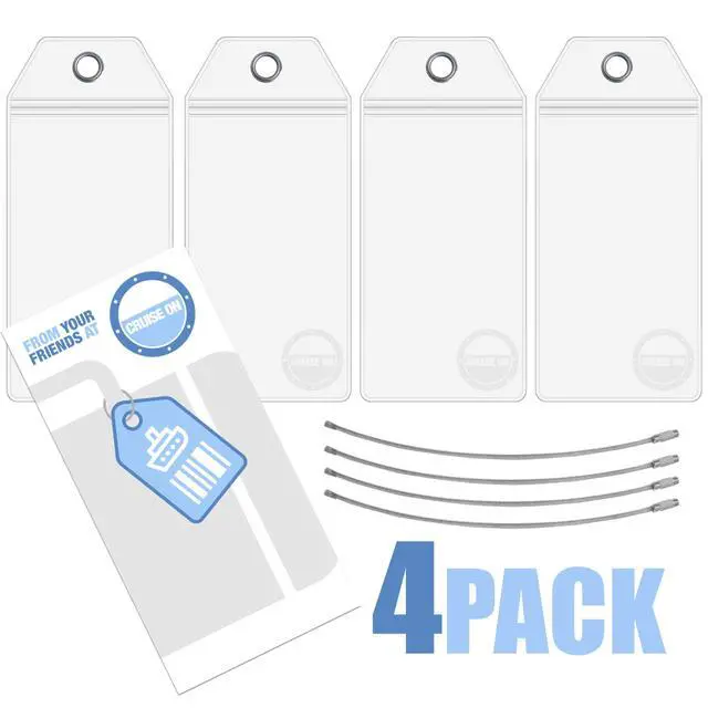 Alt view image 5 of 7 - Holland America Cruise Luggage Tag Holder (4 Pack), Fits All Holland America Ships & Tags, Waterproof, Clear & Durable, Cruise Essentials 2026-2027 for Smooth Travel