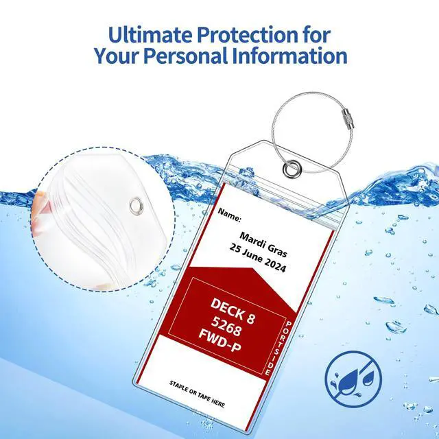 Alt view image 6 of 7 - 8 Pack Luggage Tags Travel Essentials & Cruise Essentials for NCL, Princess, Carnival, Royal Caribbean & Celebrity Cruise Ships by