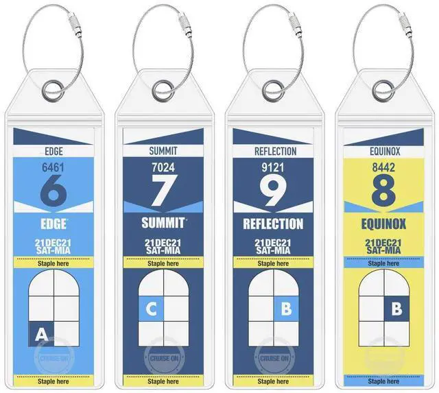 Main image of Celebrity Cruise Luggage Tag Holder (4 Pack) Fits All Celebrity Ships & Tags, Clear Travel Essentials for 2026-2027, Durable Waterproof Cruise Ship Accessories