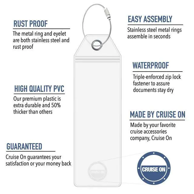 Alt view image 5 of 7 - Celebrity Cruise Luggage Tag Holder (4 Pack) Fits All Celebrity Ships & Tags, Clear Travel Essentials for 2026-2027, Durable Waterproof Cruise Ship Accessories