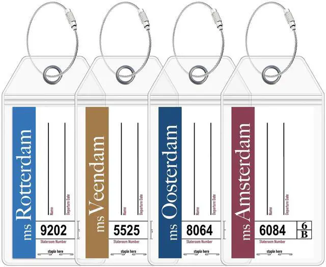 Main image of Holland America Cruise Luggage Tag Holder (4 Pack), Fits All Holland America Ships & Tags, Waterproof, Clear & Durable, Cruise Essentials 2026-2027 for Smooth Travel