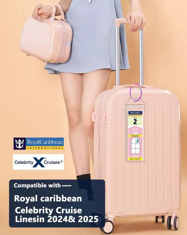 Alt view image 4 of 7 - 5 Pack Royal Caribbean Luggage Tag Holders, Travel Essentials for Cruise Ships, Clear Cruise Luggage Tags for Royal Caribbean & Celebrity Cruise, Cruise Essentials 20262027 (7.5 x 2.75 in)