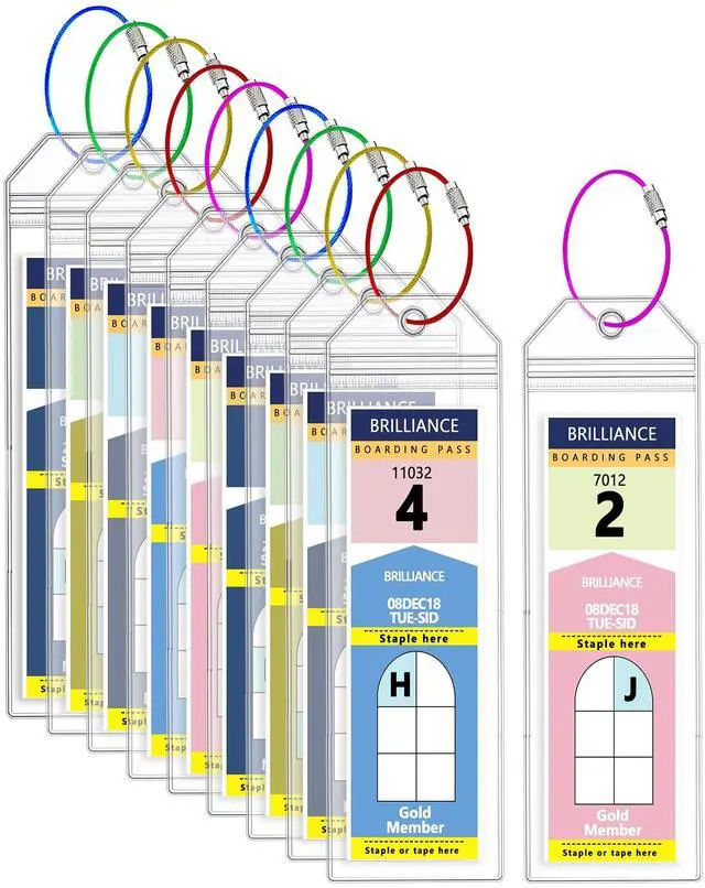 Main image of 10 Pack Royal Caribbean Luggage Tag Holders, Clear Waterproof Tags for Royal Caribbean & Celebrity Cruise Ships, Cruise Essentials 20262027 (7.5x2.75in)
